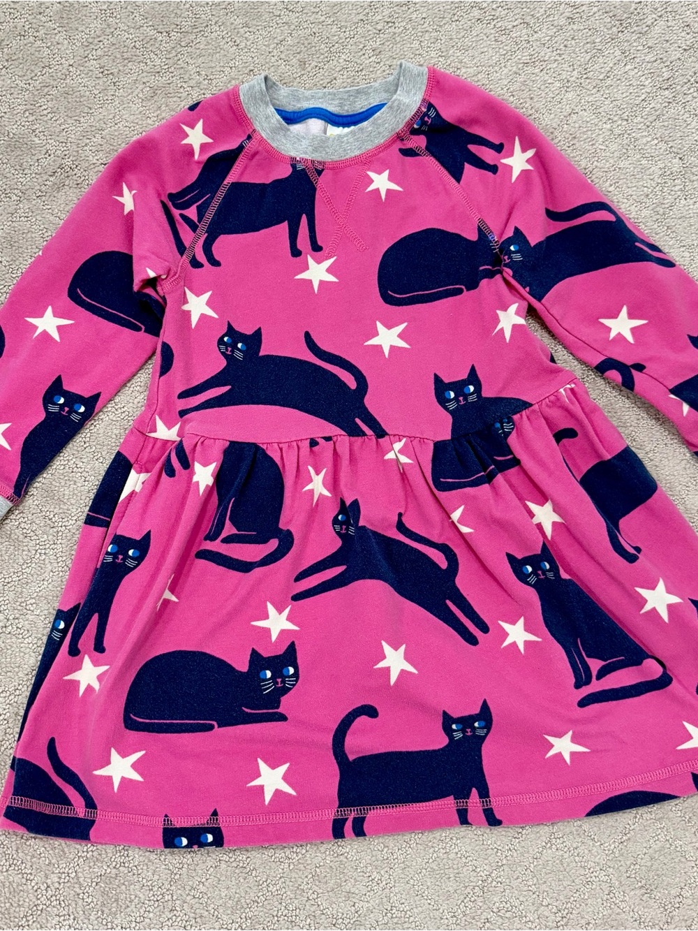 Mini Boden Girls' Pink Cat Print Pajama Dress